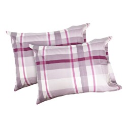 Set 2 fete de perna Bosfor Decor, model carouri, policoton, mov, dimensiune 50 x 70 cm